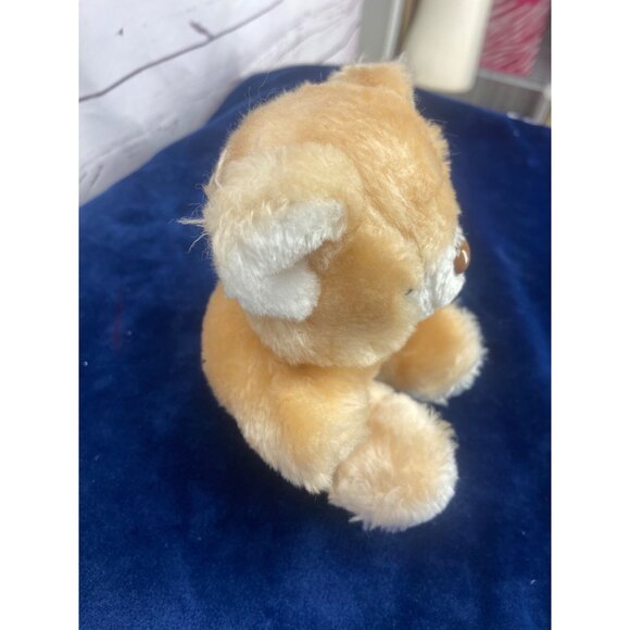 Russ Berrie Small Mini‎ Stuffed Plush Teddy Bear Baby Rattle 5" Beige Tan Blonde - Picture 2 of 6